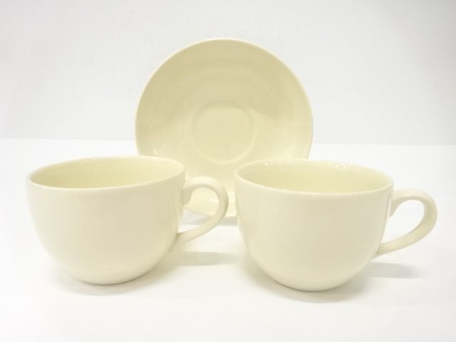 WEDGWOOD　ウェッジウッド　クイーンズウェア　プレーンアイボリー　カップ＆ソーサーペア　洋食器